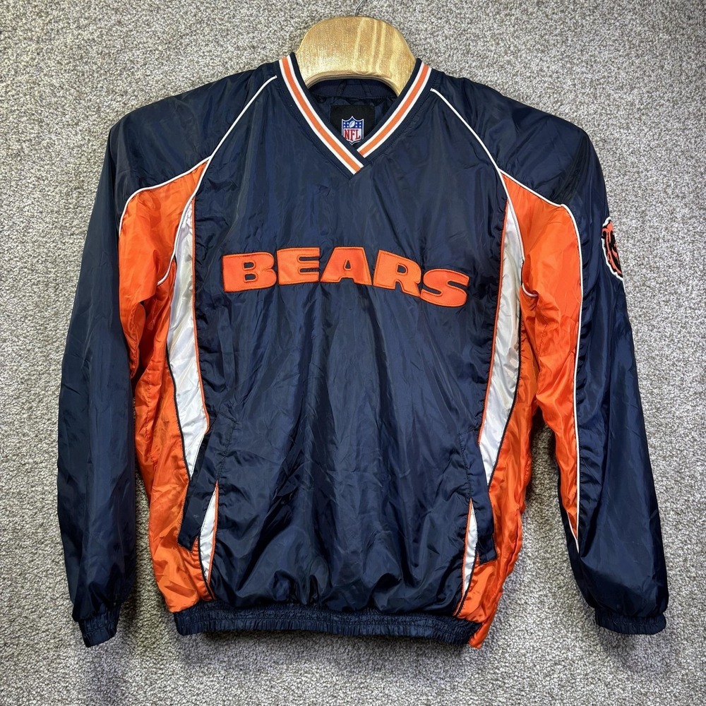 Chicago Bears Jacket Mens Medium Blue NFL Football V Neck Pullover NFL
